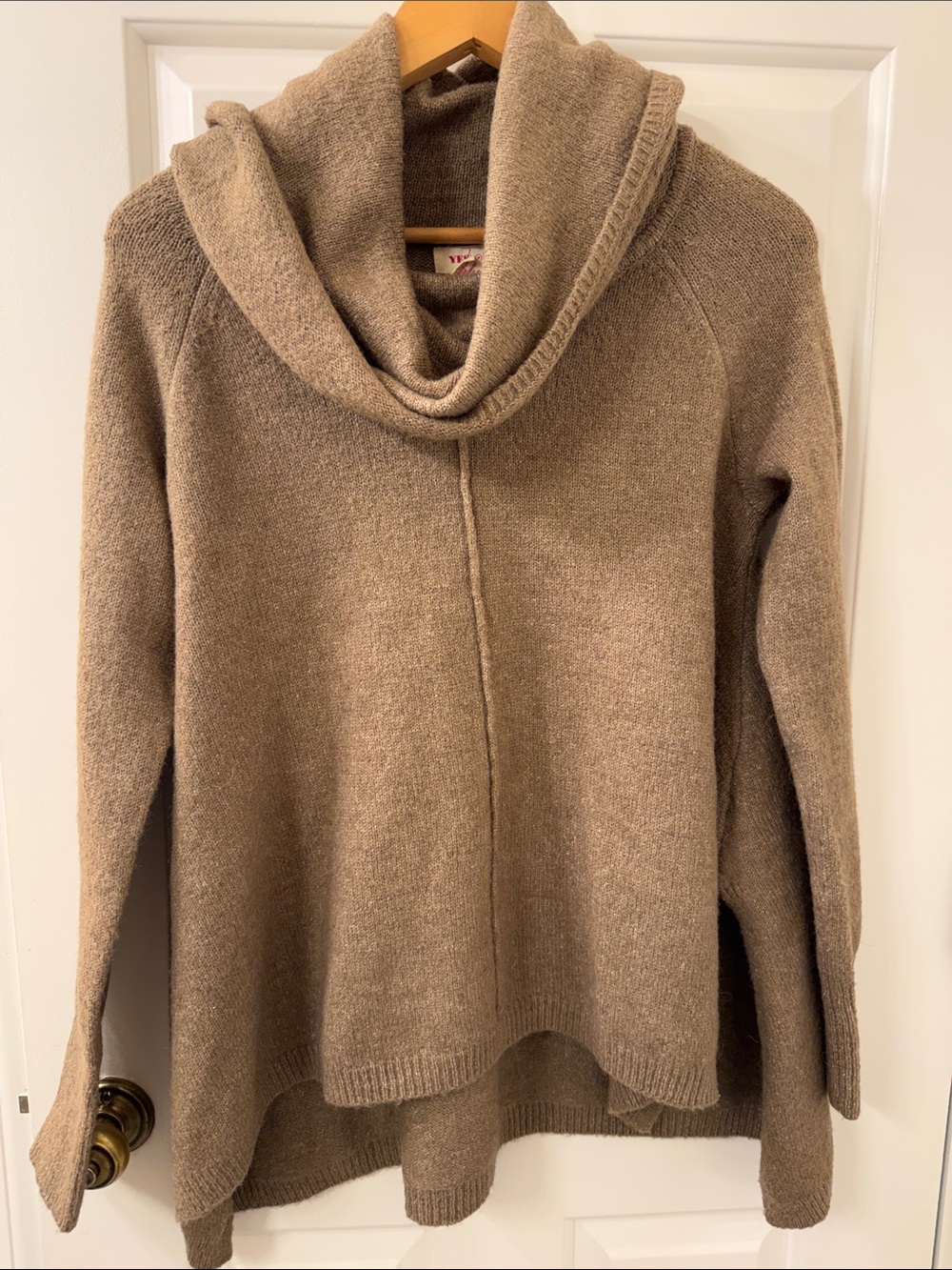 Yes Lola Cozy Taupe Cowl Neck Sweater